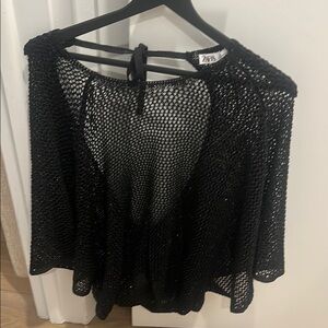 Zara Elegant Black Knit Poncho